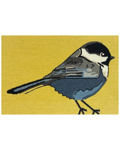 The Rug Market Chickadee Moon Indoor/outdoor Doormat In Yellow