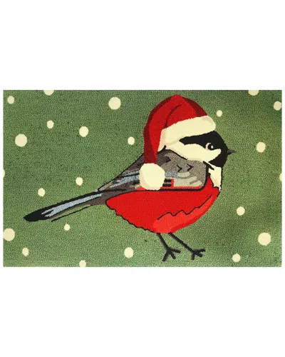 The Rug Market Chickadee Santa 24x36in Doormat In Green