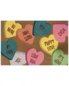 The Rug Market Convo Hearts Toss Brandy Indoor/outdoor Doormat In Red