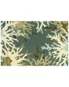 The Rug Market Coral Border 30x48in Doormat In Aqua