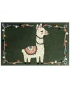 The Rug Market Craft Llama 30x48in Doormat In Green