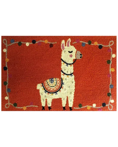 The Rug Market Craft Llama Indoor/outdoor Doormat In Red