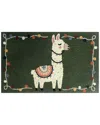 The Rug Market Craft Llama Indoor/outdoor Doormat In Green