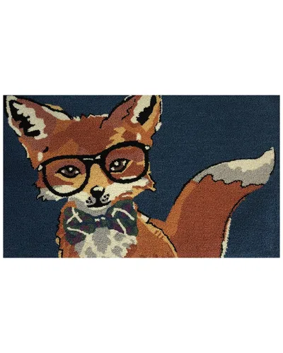 The Rug Market Dapper Fox 30x48in Doormat In Teal