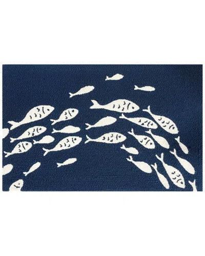 The Rug Market Fish Crossing 24x36in Doormat In Indigo