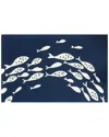 The Rug Market Fish Crossing 24x36in Doormat In Indigo