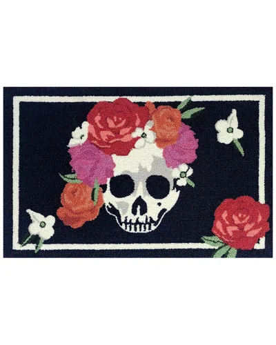 THE RUG MARKET THE RUG MARKET FLORAL SKULL 22X36IN DOORMAT