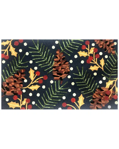 The Rug Market Happy Holly 30x48in Doormat In Indigo