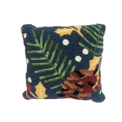 The Rug Market Happy Holly Indigo Pillow Size 16x16 In Multi