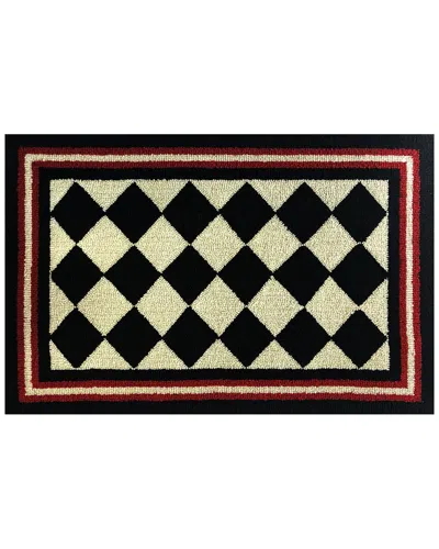 The Rug Market Harlequin Border Indoor/outdoor Doormat In White