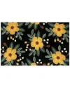 The Rug Market Harper Floral Indoor/outdoor Doormat In Black