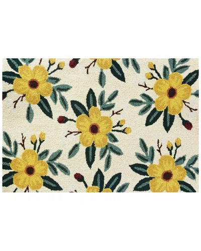 The Rug Market Harper Floral Indoor/outdoor Doormat In White