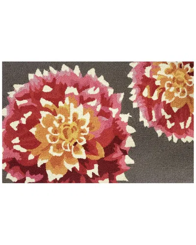 The Rug Market Heirloom Dahlia Indoor/outdoor Doormat In Grey