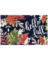 The Rug Market Hello Leaves 24x36in Doormat In Indigo
