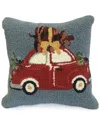 The Rug Market Holiday Pinecone Car 16x16in Rug In Blue
