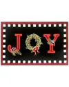 The Rug Market Joy Check Border 24x36in Doormat In Black