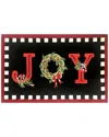 The Rug Market Joy Check Border 30x48in Doormat In Black