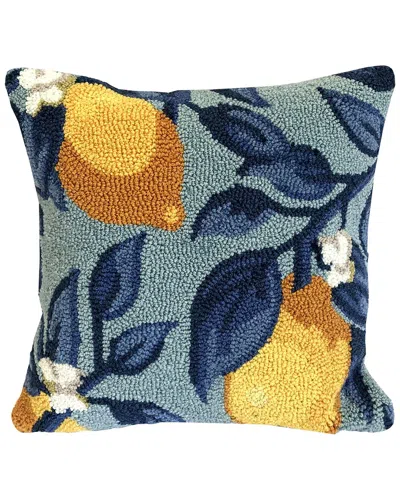 The Rug Market Lemon Vine Indoor/outdoor Pillow In Blue