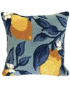 The Rug Market Lemon Vine Indoor/outdoor Pillow In Blue