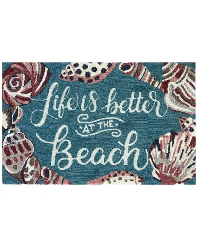 The Rug Market Life's A Beach 24x36in Doormat In Aqua