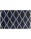The Rug Market Linked Lattice Dark Indoor/outdoor Doormat In Blue