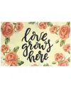 The Rug Market Love Grows Here 30x48in Doormat In Cream