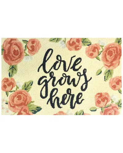 The Rug Market Love Grows Here Indoor/outdoor Doormat In White