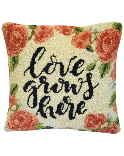 The Rug Market Love Grows Here Indoor/outdoor Pillow In White