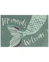 The Rug Market Mermaids Welcome 30x48in Doormat In Aqua