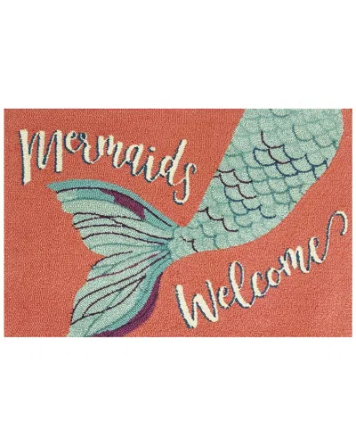 The Rug Market Mermaids Welcome Indoor/outdoor Doormat In Orange
