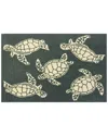 The Rug Market Multi Turtle Indoor/outdoor Doormat In Blue