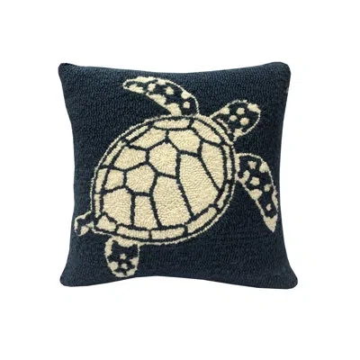 The Rug Market Multi Turtle Pillow In Blue
