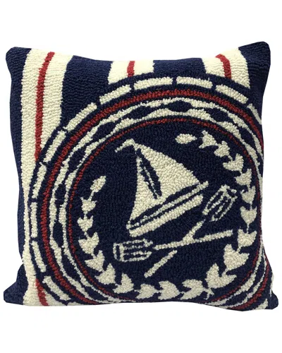 The Rug Market Nautical Boat Oars Indoor/outdoor Pillow In Blue