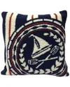 The Rug Market Nautical Boat Oars Indoor/outdoor Pillow In Blue