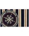 The Rug Market Nautical Compass 30x48in Doormat In Blue