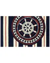 The Rug Market Nautical Wheel Indoor/outdoor Doormat In Blue