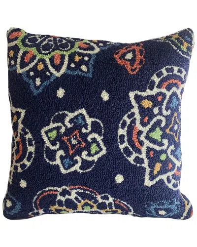The Rug Market Patricia Indoor/outdoor Pillow In Blue