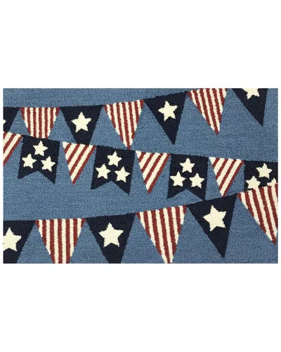 The Rug Market Patriotic Pennant Indoor/outdoor Doormat In Blue