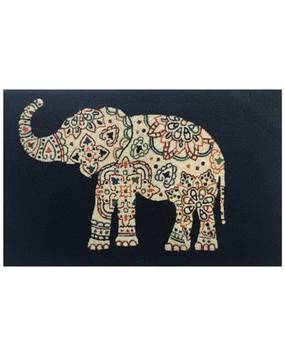 The Rug Market Pattern Elephant Indoor/outdoor Doormat In Blue