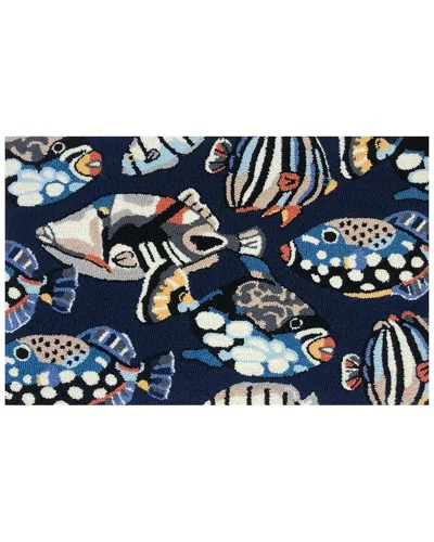 The Rug Market Pattern Fish Toss 24x36in Doormat In Indigo