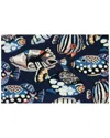 The Rug Market Pattern Fish Toss 24x36in Doormat In Indigo