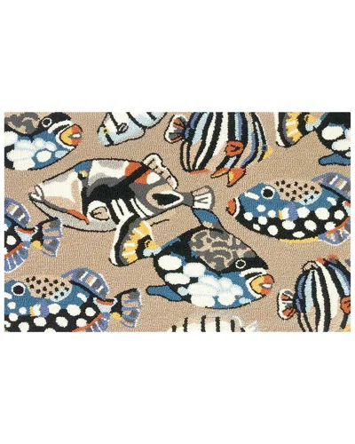 The Rug Market Pattern Fish Toss 24x36in Doormat In Taupe