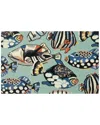 The Rug Market Pattern Fish Toss Indoor/outdoor Doormat In Blue
