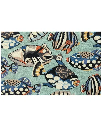 The Rug Market Pattern Fish Toss Indoor/outdoor Doormat In Blue