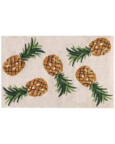 The Rug Market Pineapple Toss 30x48in Doormat In Ivory