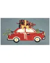The Rug Market Pinecone Tree On Car 24x36in Doormat In Blue