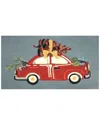 The Rug Market Pinecone Tree On Car 30x48in Doormat In Blue