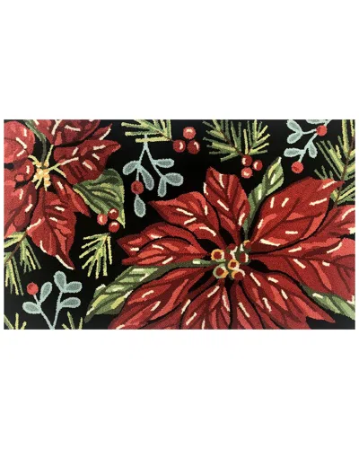 The Rug Market Poinsettia 24x36in Doormat In Black