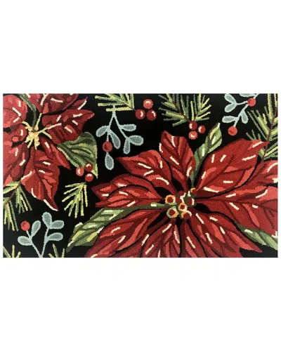 The Rug Market Poinsettia 30x48in Doormat In Black