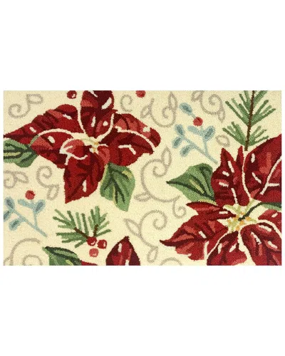 The Rug Market Poinsettia Slice 24x36in Doormat In White
